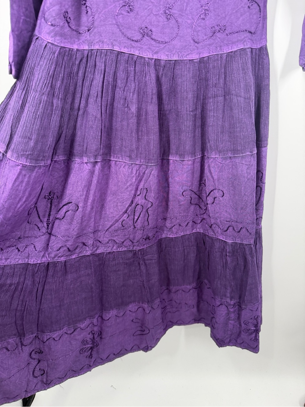Vintage Whimsy Goth Purple Maxi Long sleeve dress - Picture 12 of 12
